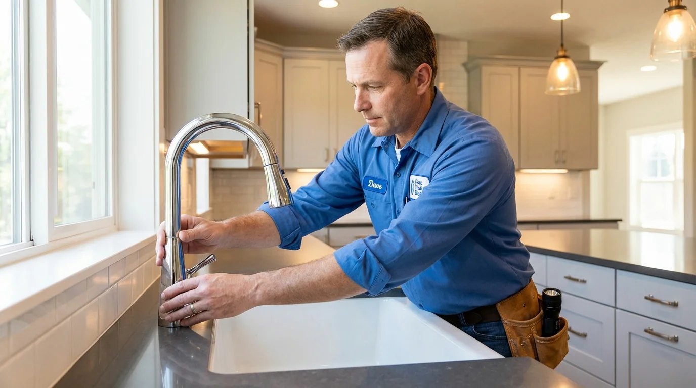 Kitchen faucet installation by Johns Plumbing LLC in Montello